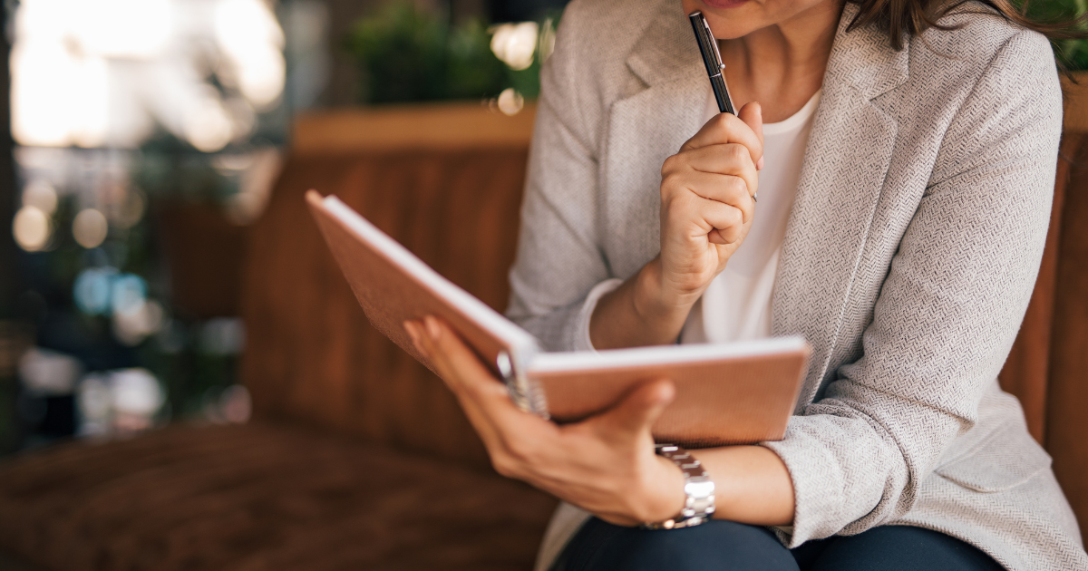 woman reviewing retirement plans